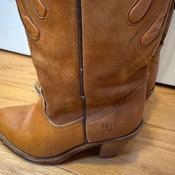 FRYE 7075 Genuine Leather Western Boots Acorn Women’s Size 6 - Picture 6 of 10